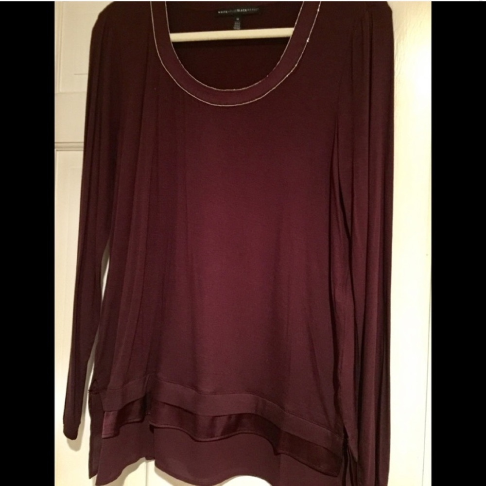 White House black market Burgundy long sleeve